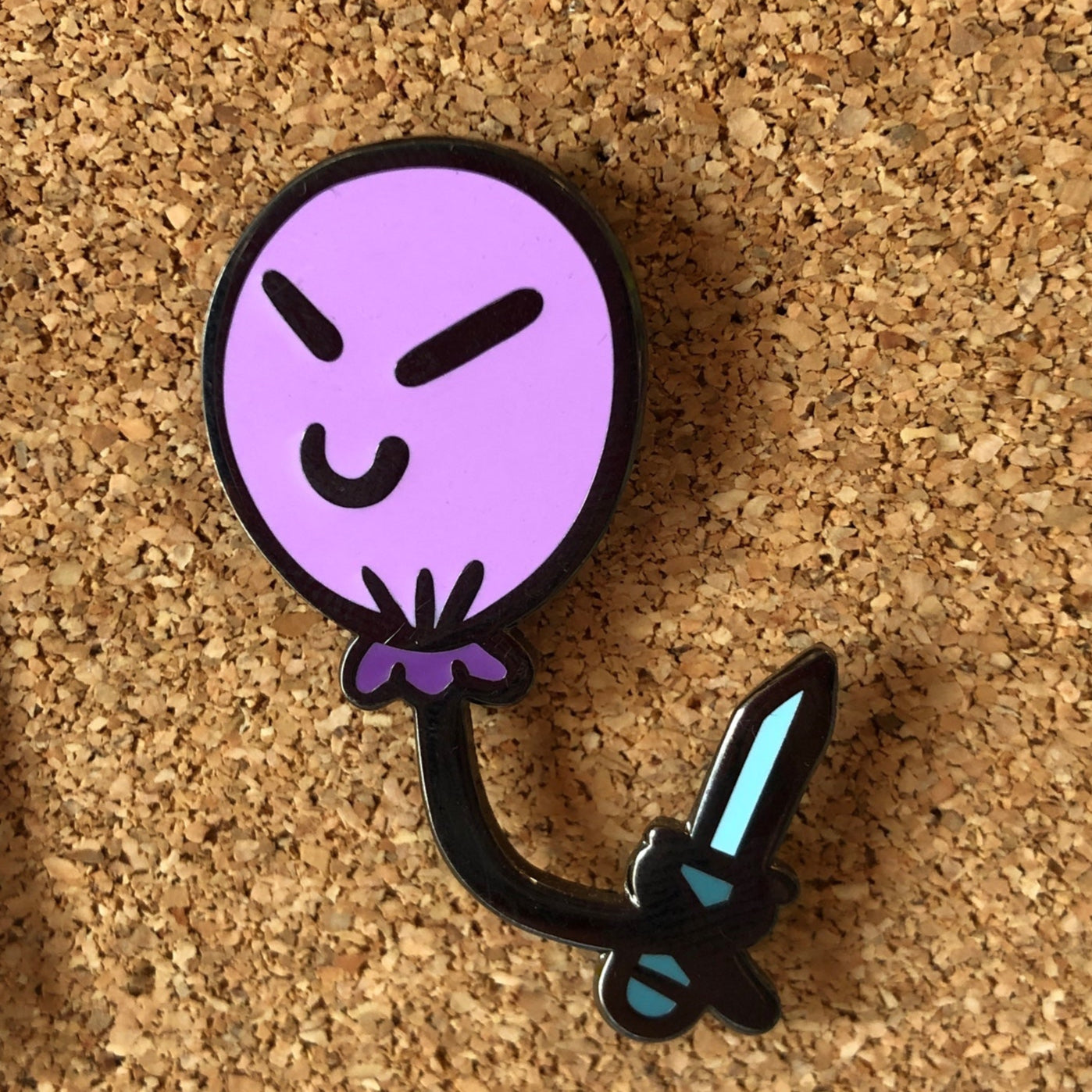 Stabby Balloon Hard Enamel Pin Badge 40mm