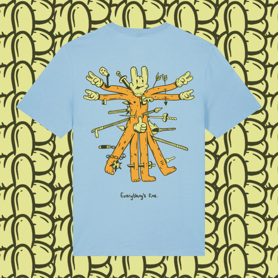 Everything is Fine Blue Cotton Unisex T-shirt