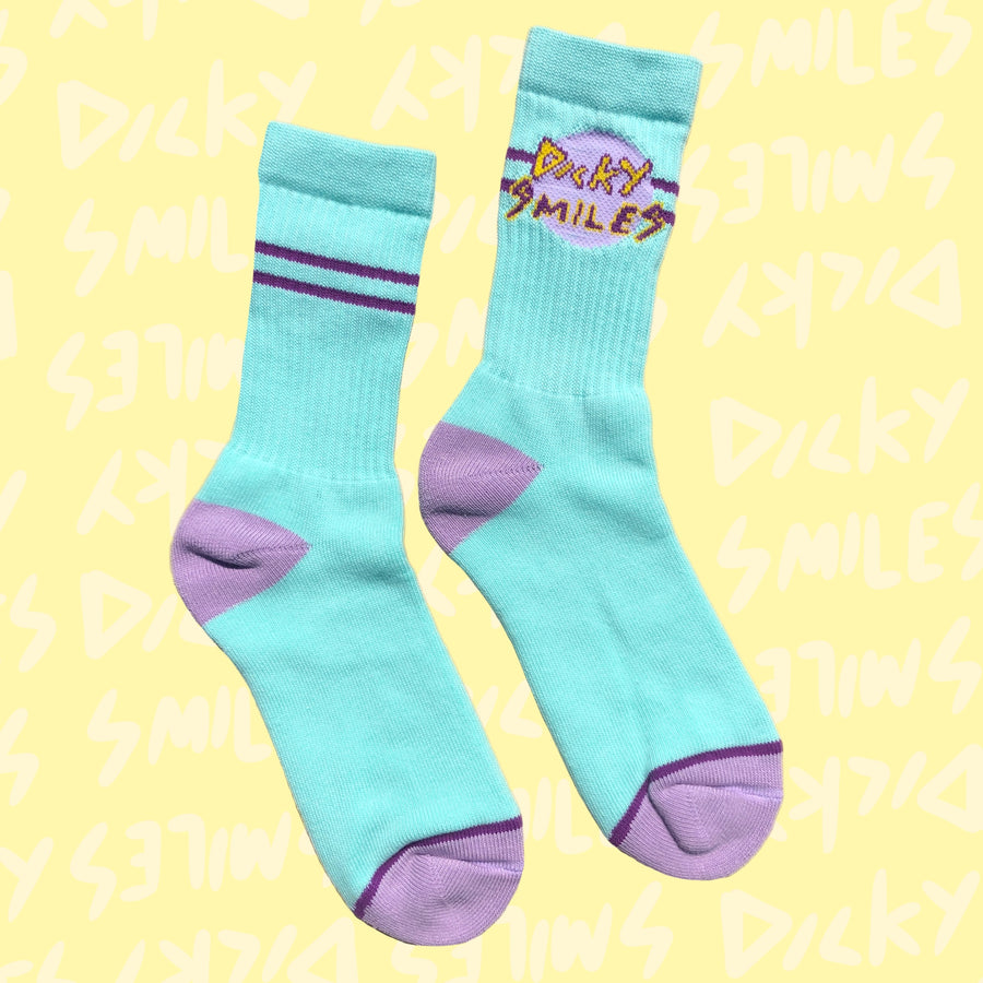 Retro Dicky Smiles Socks in Mint