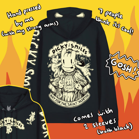 Not For The Saint Hearted Black Unisex Organic Cotton Hoodie