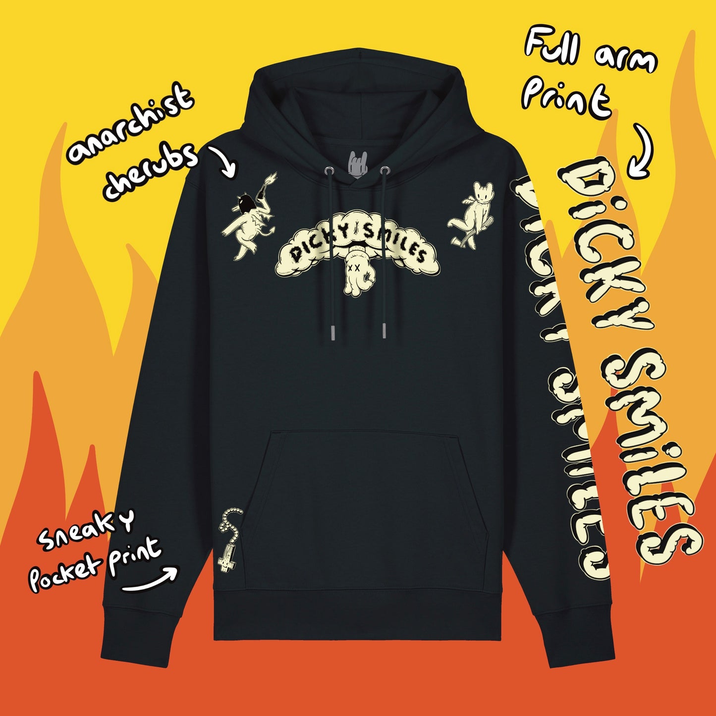 Not For The Saint Hearted Black Unisex Organic Cotton Hoodie