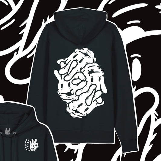 Tangled Hands Black Unisex Organic Cotton Hoodie