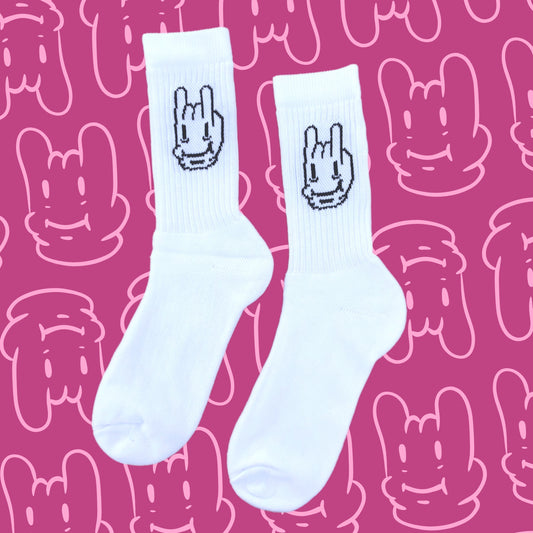 Dicky Smiles Logo Socks White