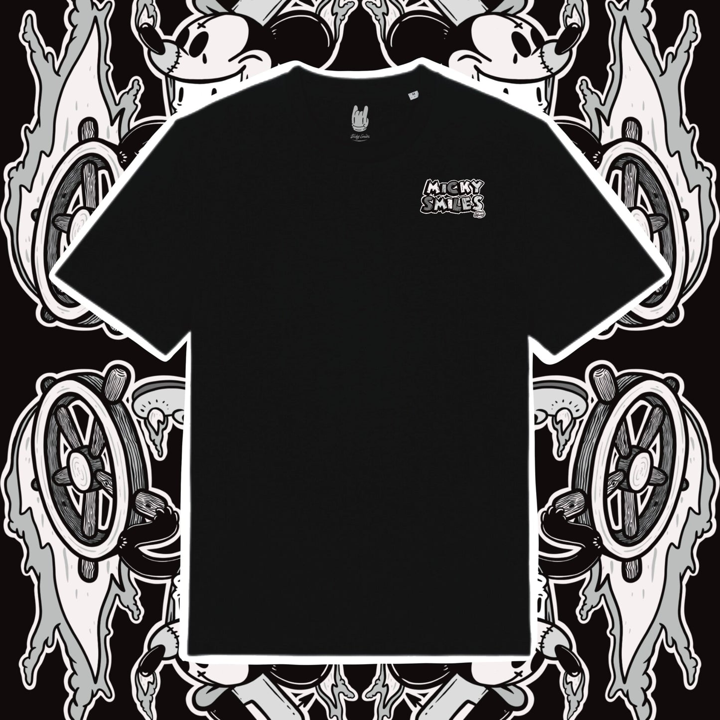 Micky Smiles Black Unisex Organic T-Shirt image 1