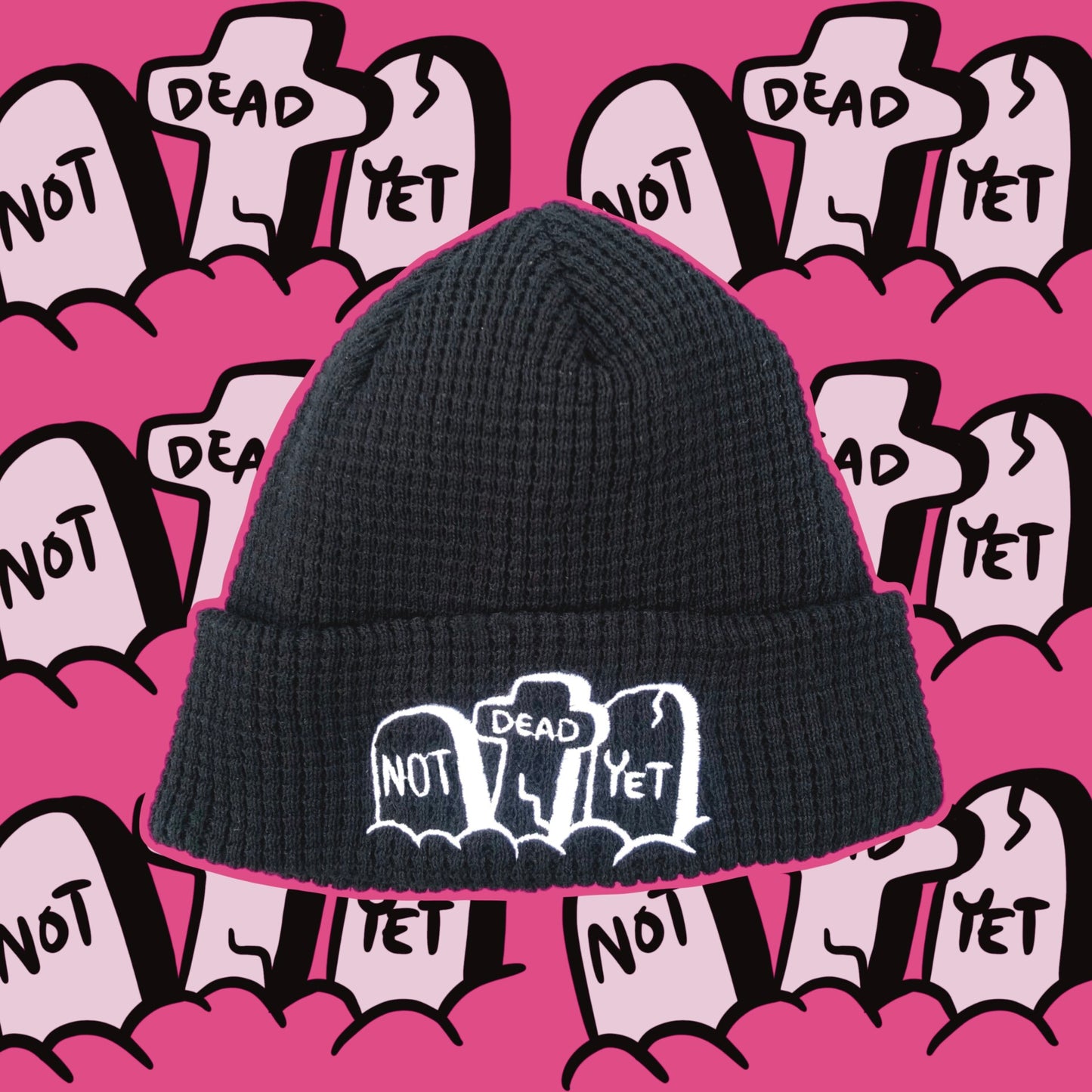 Not Dead Yet Black Organic Cotton Beanie image 0