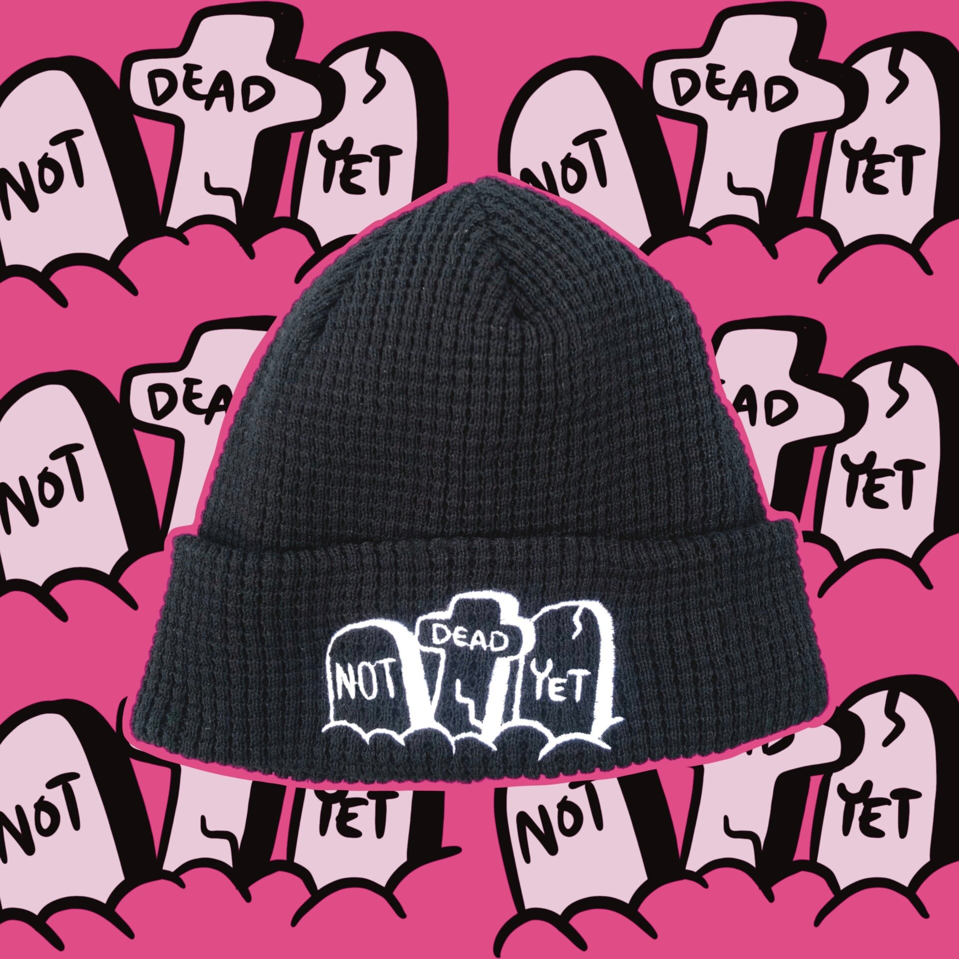 Not Dead Yet Black Organic Cotton Beanie image 0