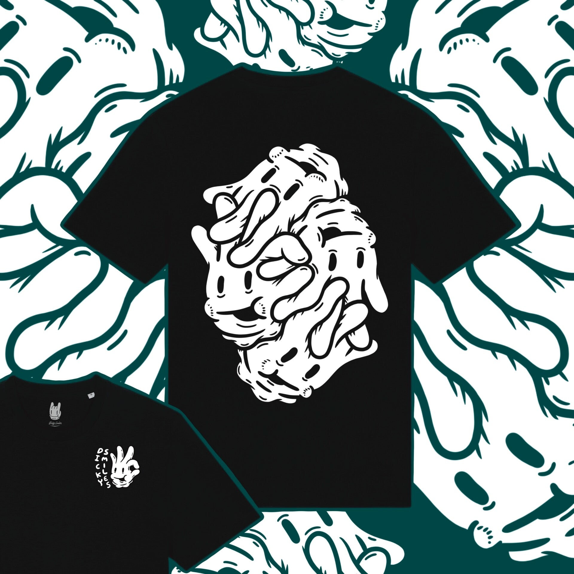 Tangled Hands Black Unisex Organic T-shirt image 2