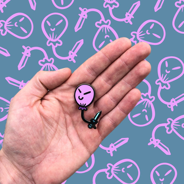 Stabby Balloon Hard Enamel Pin Badge 40mm