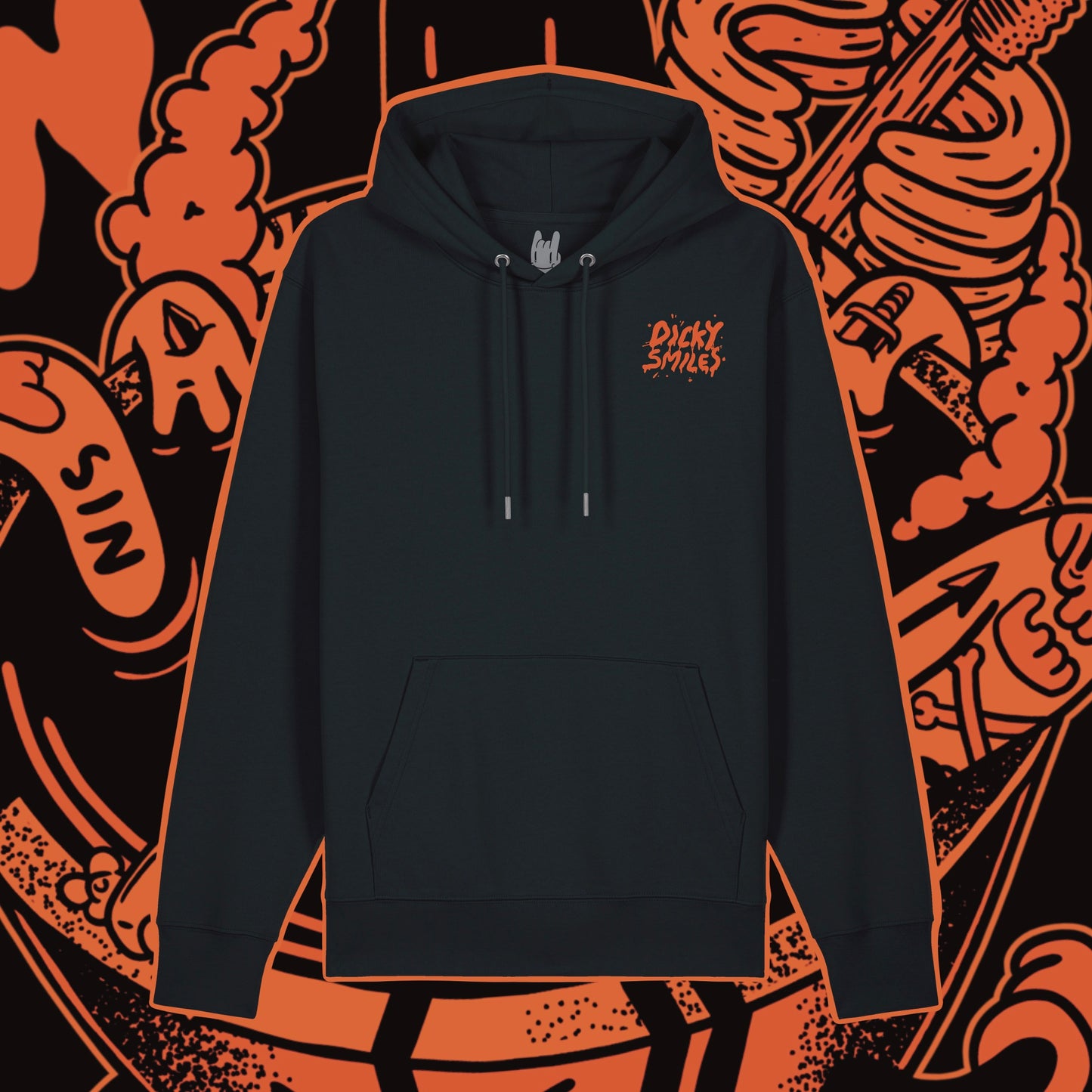 Bathe In Blood Black Unisex Organic Cotton Hoodie