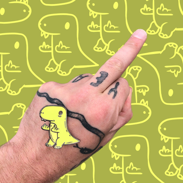 Swear-a-saurus Rex Hard Enamel Pin Badge 40mm