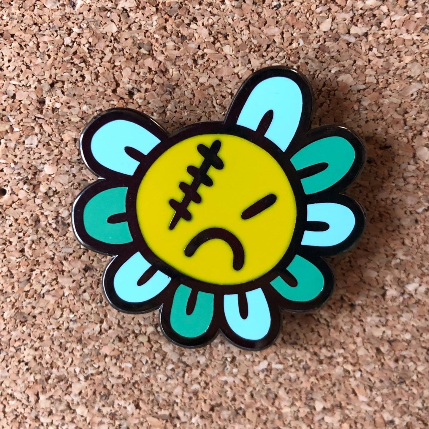 Grumpy Flower Hard Enamel Pin Badge 40mm