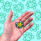 Grumpy Flower Hard Enamel Pin Badge 40mm