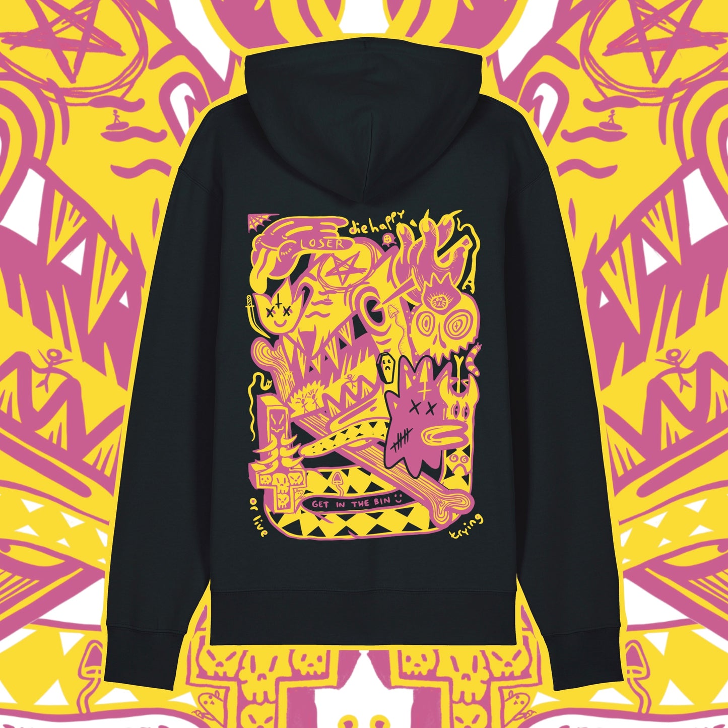 Madness Black Unisex Organic Cotton Hoodie