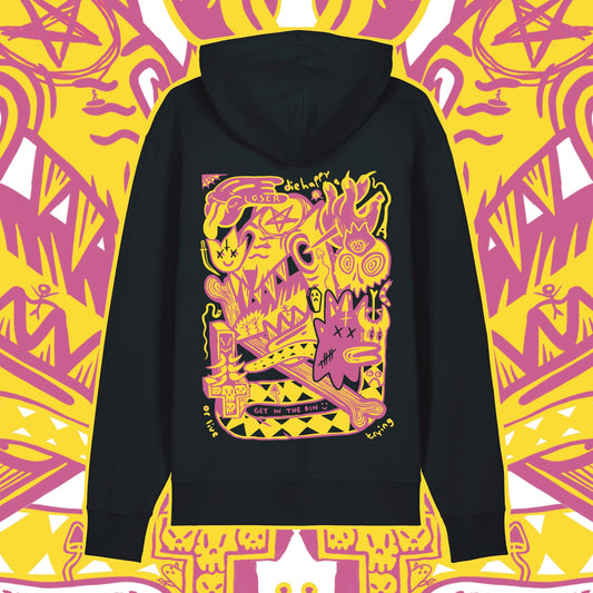 Madness Black Unisex Organic Cotton Hoodie