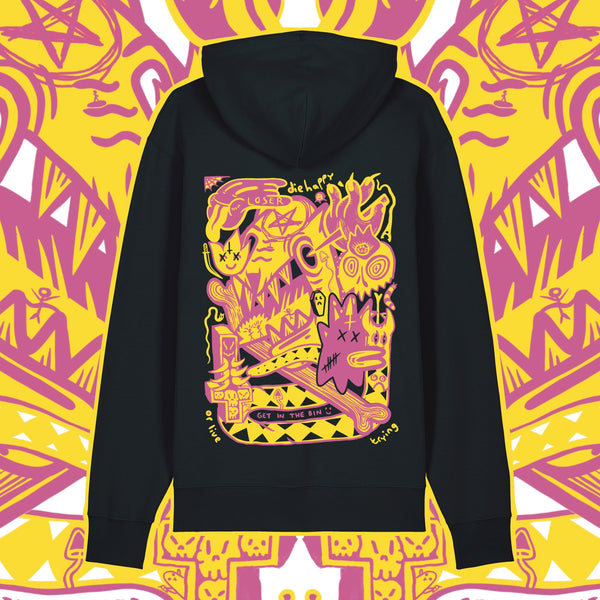 Madness Black Unisex Organic Cotton Hoodie