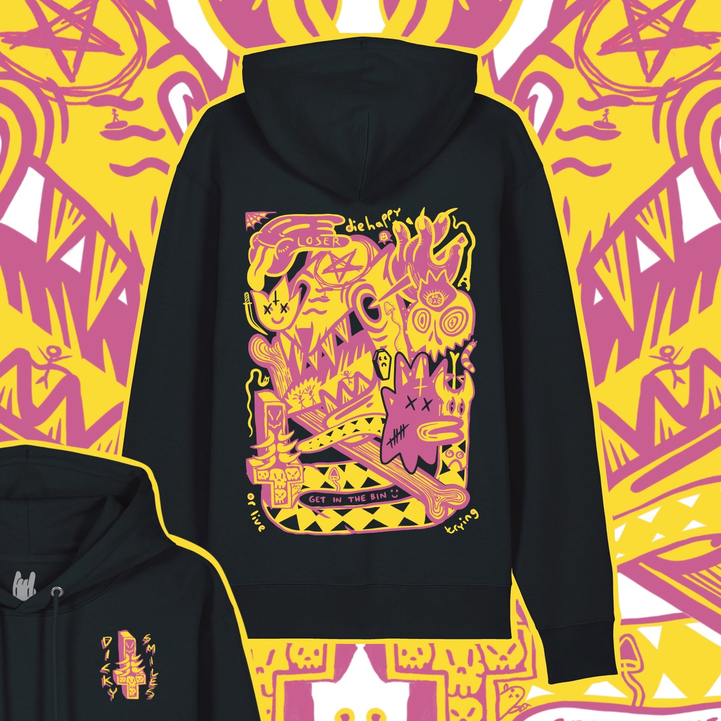 Madness Black Unisex Organic Cotton Hoodie