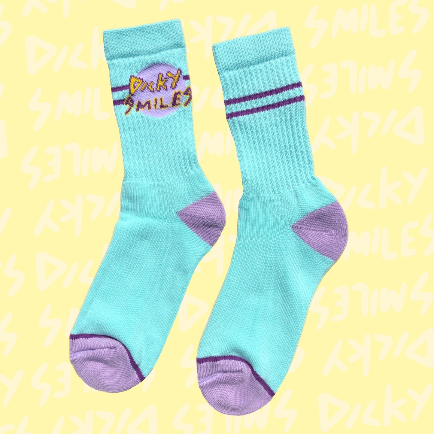 Retro Dicky Smiles Socks in Mint
