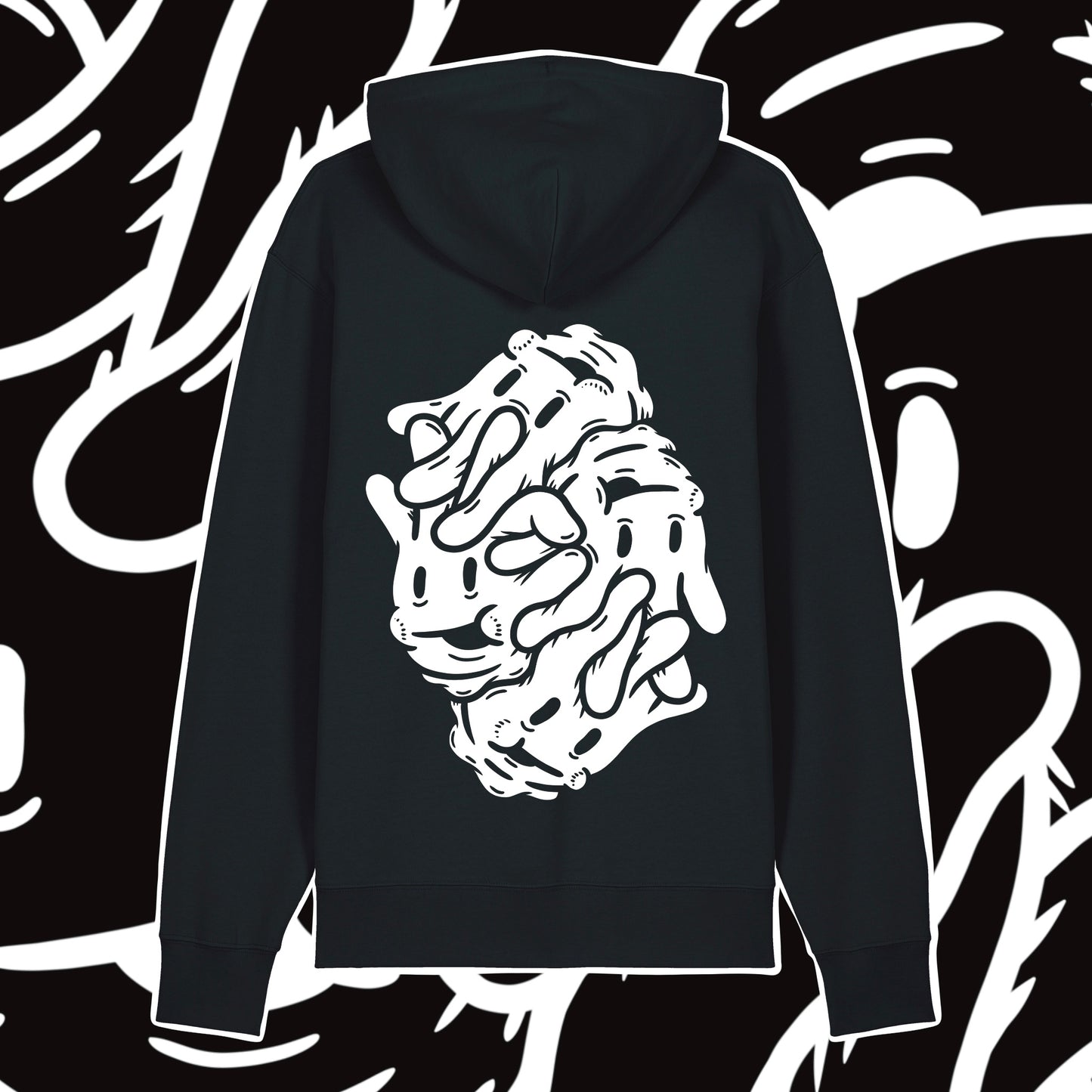 Tangled Hands Black Unisex Organic Cotton Hoodie