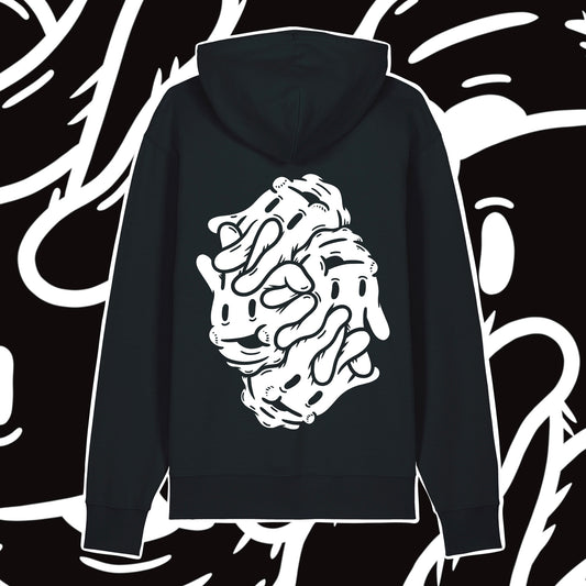 Tangled Hands Black Unisex Organic Cotton Hoodie