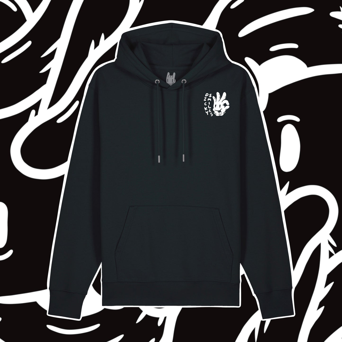 Tangled Hands Black Unisex Organic Cotton Hoodie