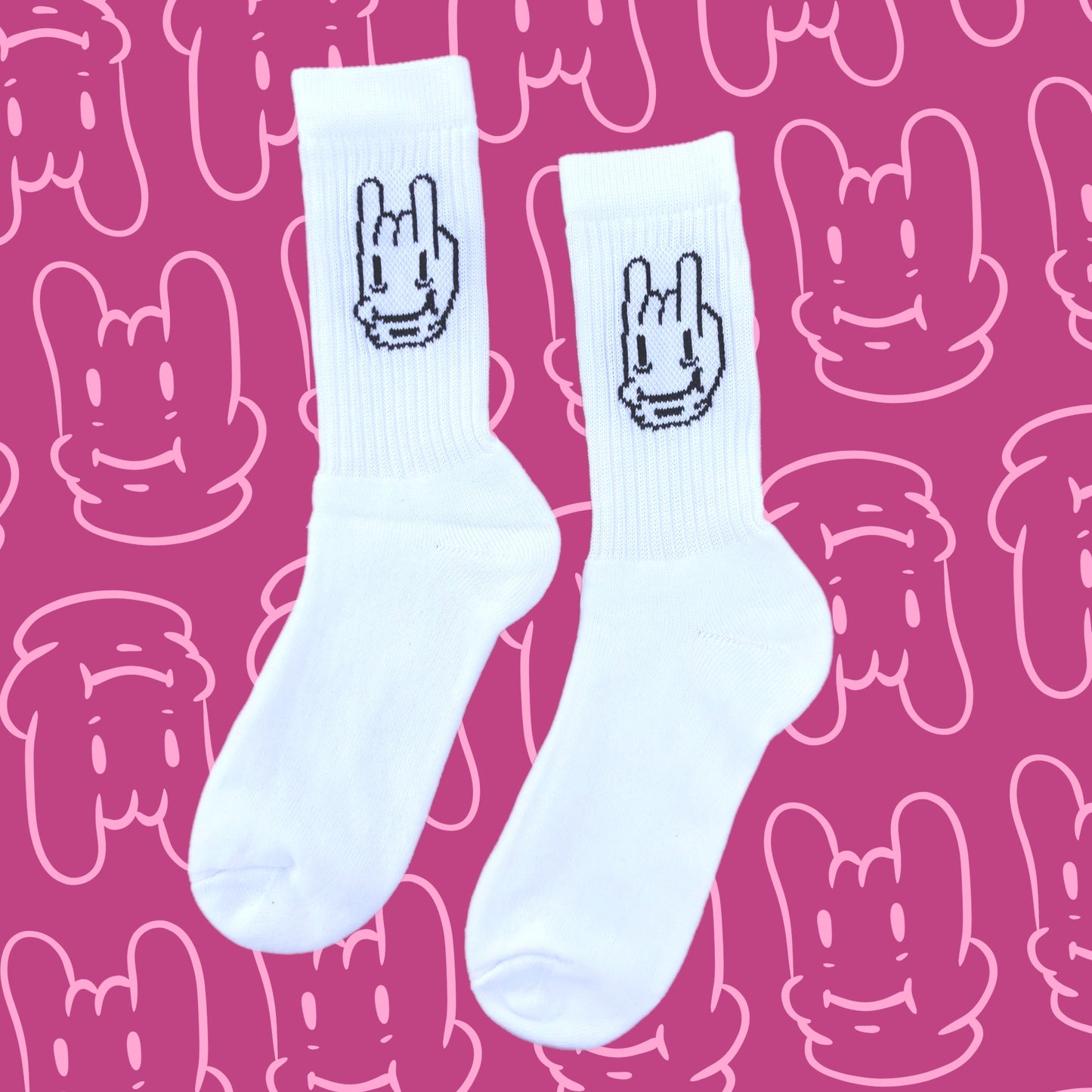 Dicky Smiles Logo Socks White