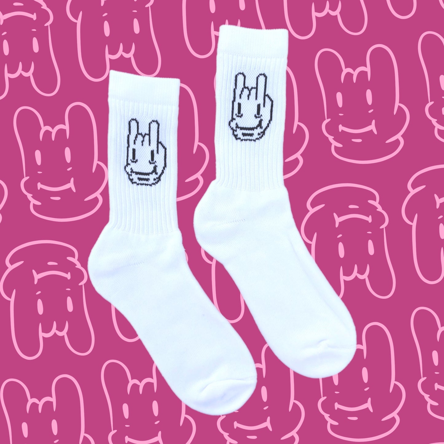 Dicky Smiles Logo Socks White