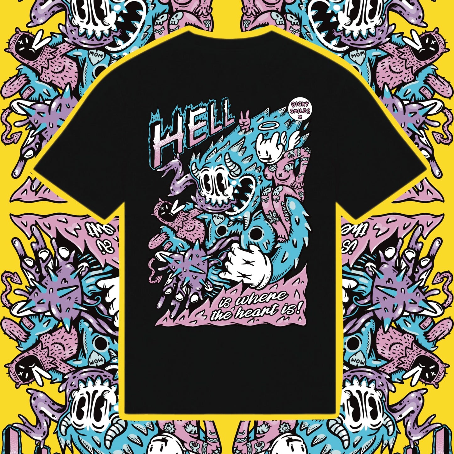 Hell Is Where The Heart Is Black Organic Cotton Unisex T-shirt image 0