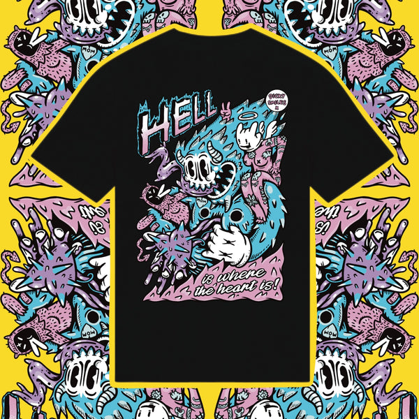 Hell Is Where The Heart Is Black Organic Cotton Unisex T-shirt image 0