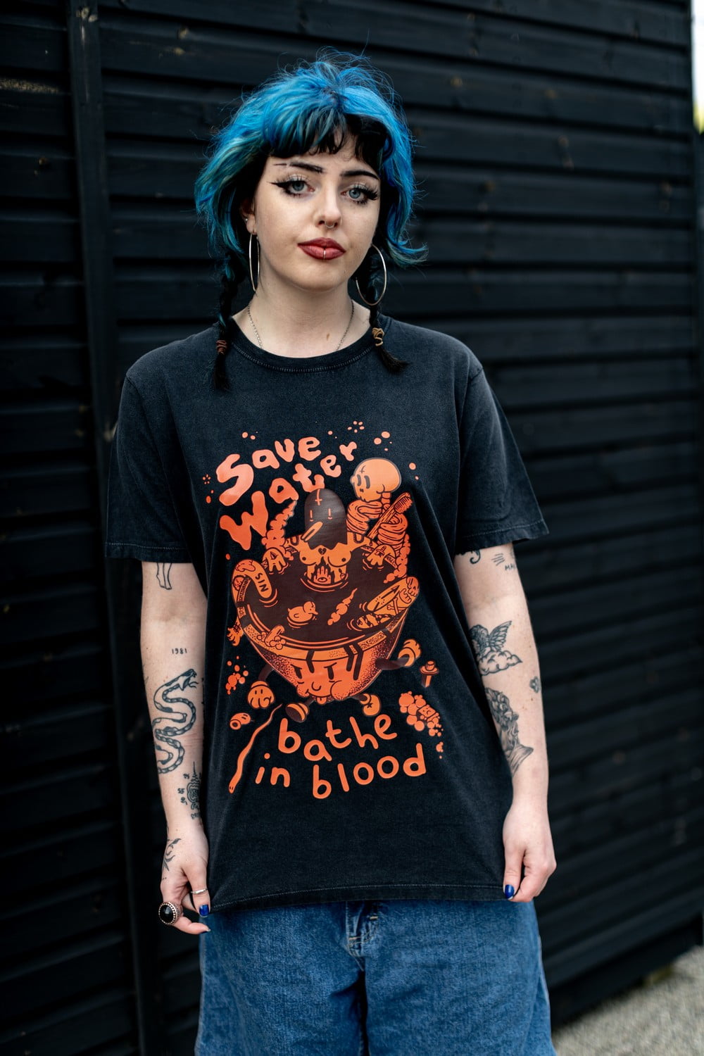 Bathe in Blood Black Organic Cotton Unisex T-shirt image