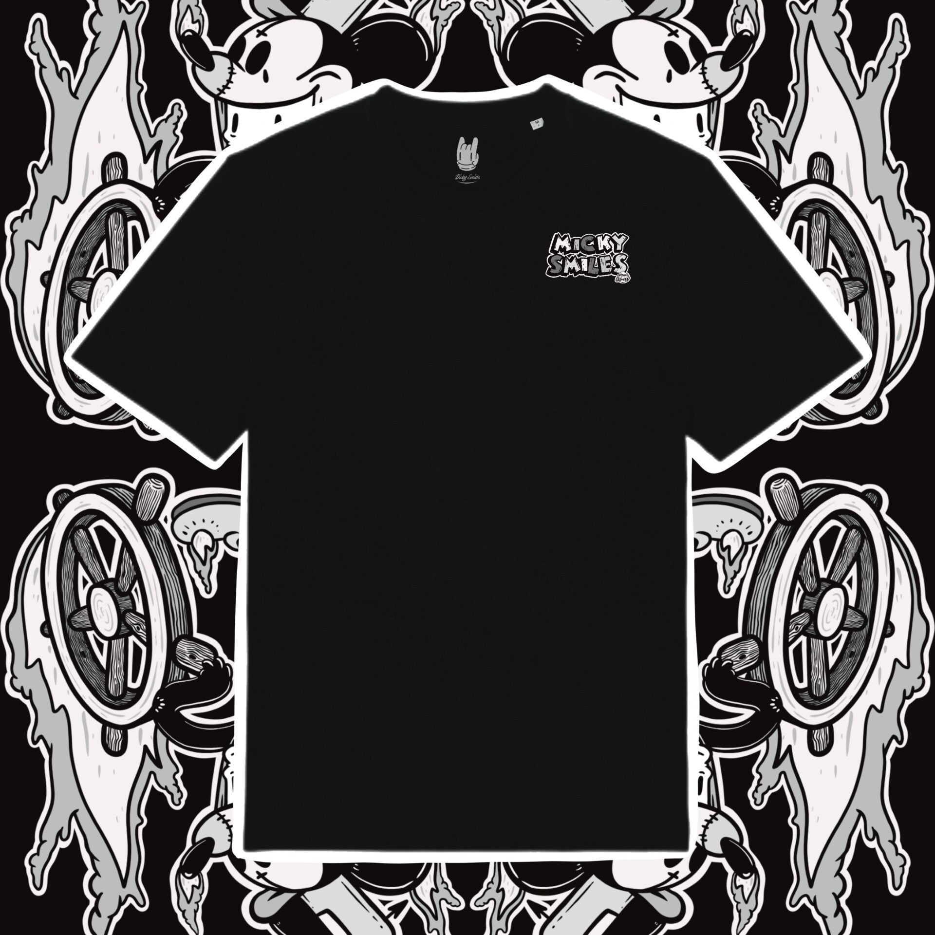 Micky Smiles Black Unisex Organic T-Shirt image 1