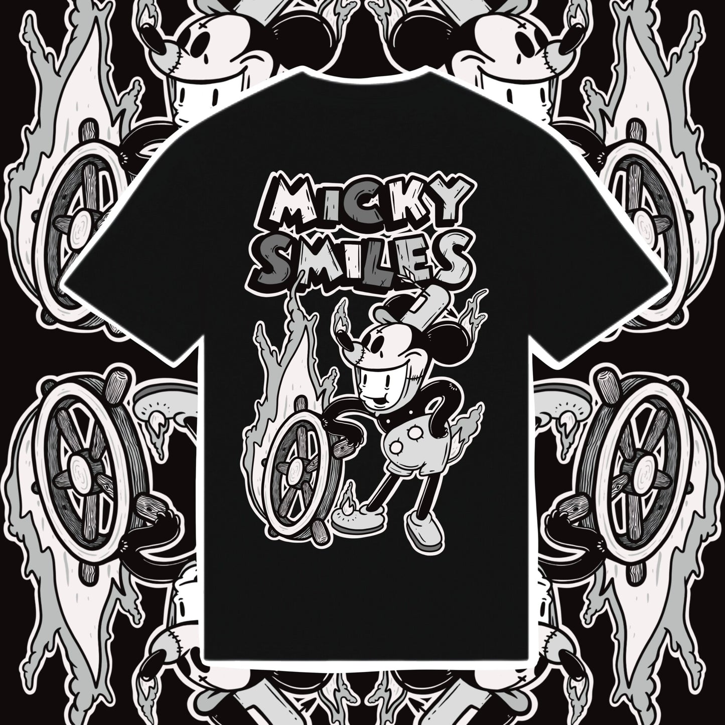 Micky Smiles Black Unisex Organic T-Shirt image 0