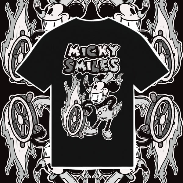 Micky Smiles Black Unisex Organic T-Shirt image 0