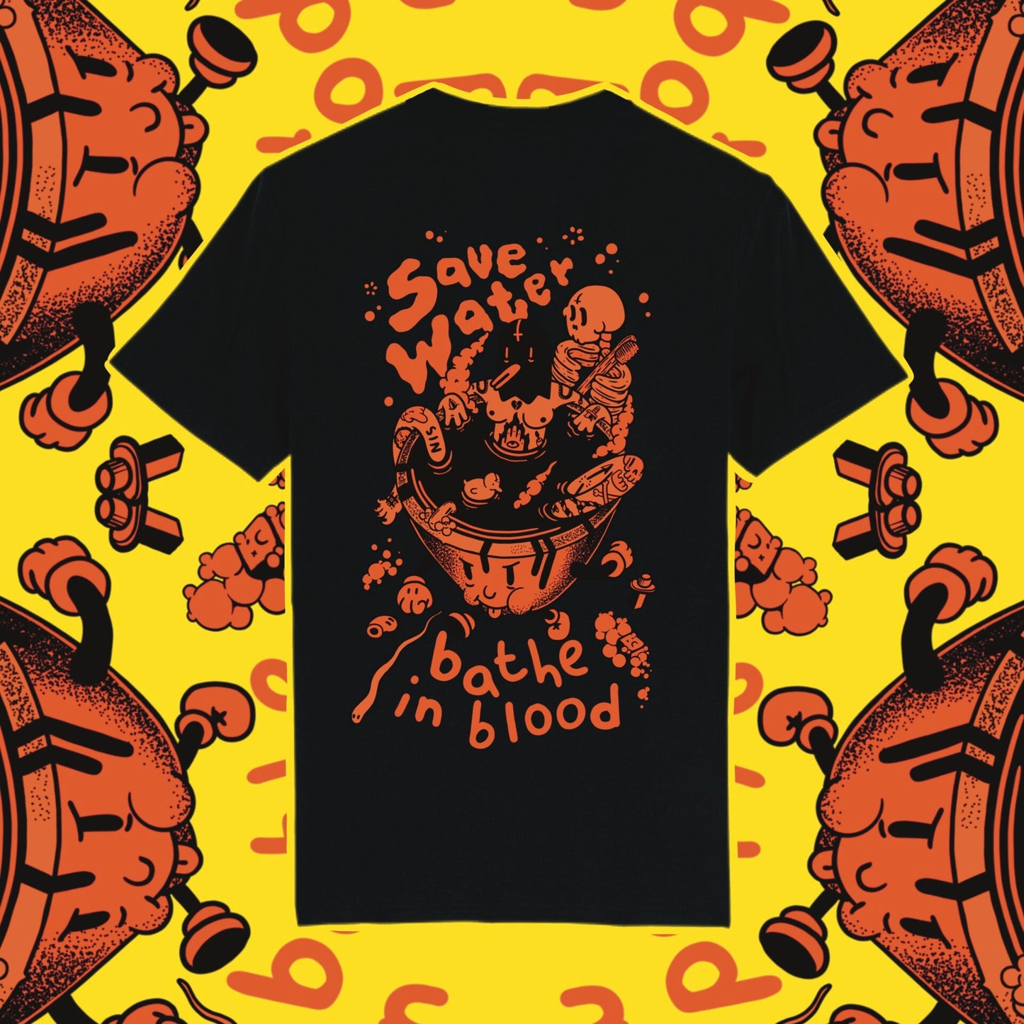 Bathe in Blood Black Organic Cotton Unisex T-shirt image 0