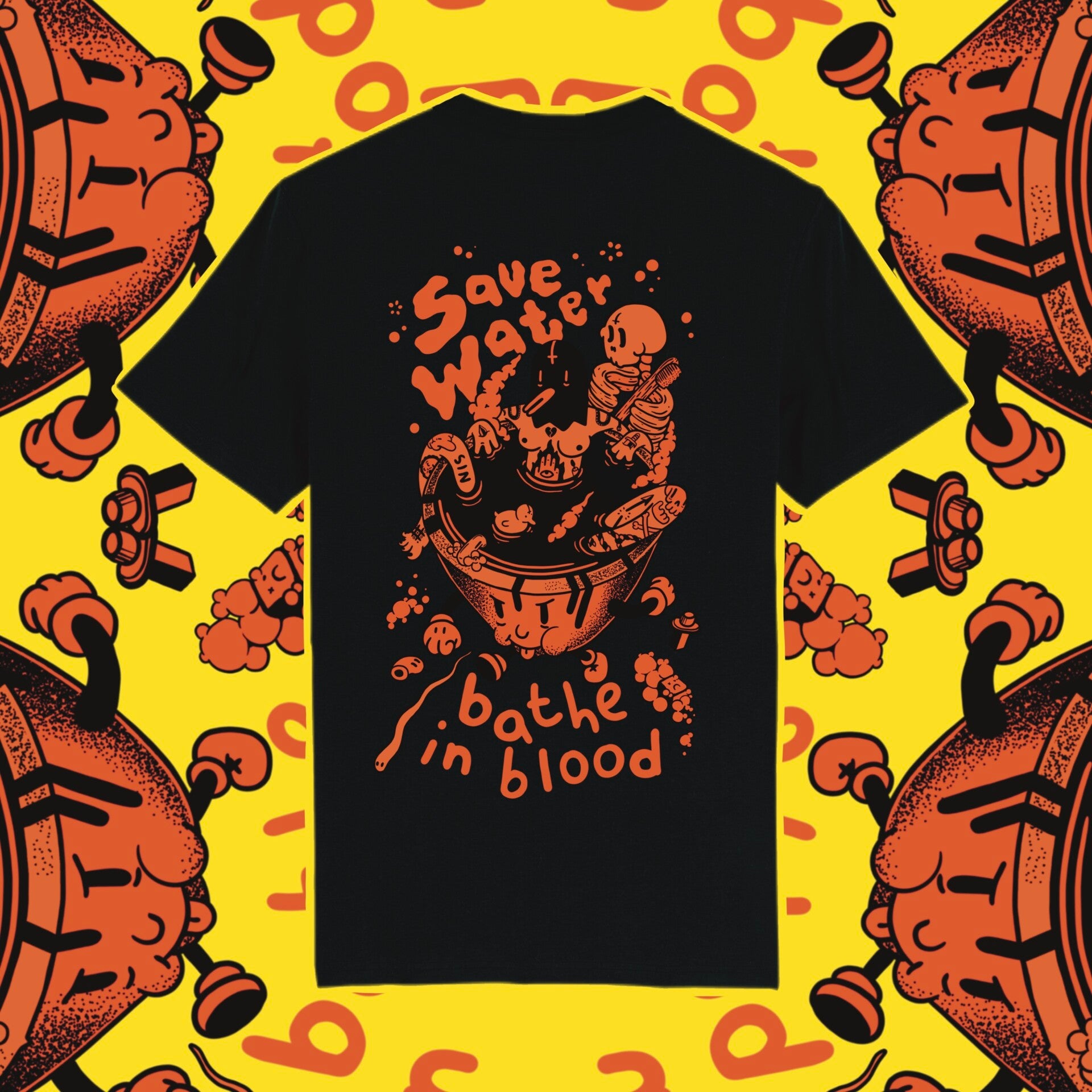 Bathe in Blood Black Organic Cotton Unisex T-shirt image 0