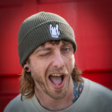 Dicky Logo Organic Cotton Beanie in Olive Green