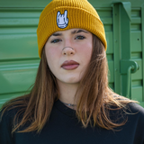 Dicky Logo Organic Cotton Beanie in Mustard