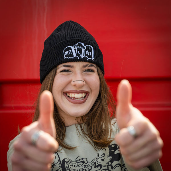 Not Dead Yet Black Organic Cotton Beanie
