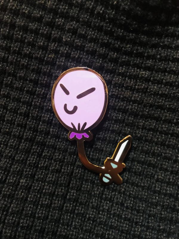 Stabby Balloon Hard Enamel Pin Badge 40mm - Image 2