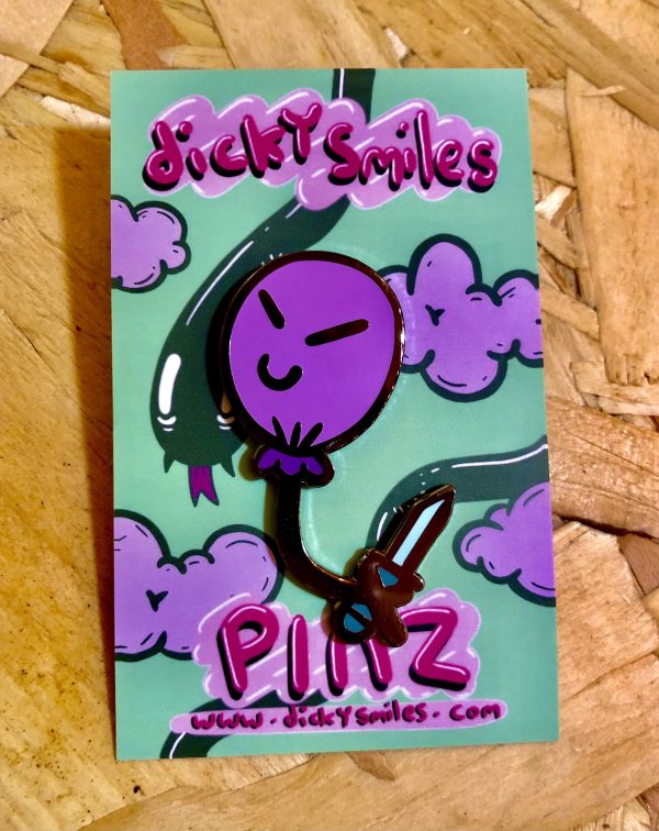 Stabby Balloon Hard Enamel Pin Badge 40mm