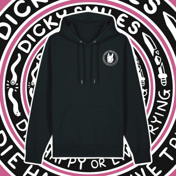 Dicky Smiles Unisex Black Hoodie - Image 3